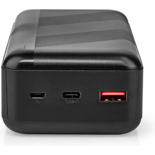 Nedis UPBKPD30000 Power Bank 30000mAh 20W με Θύρα USB-A και Θύρα USB-C Power Delivery Μαύρο