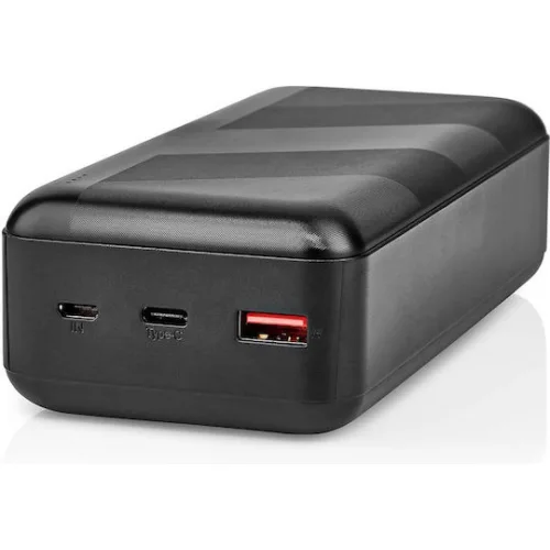 Nedis UPBKPD30000 Power Bank 30000mAh 20W με Θύρα USB-A και Θύρα USB-C Power Delivery Μαύρο