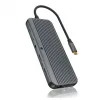 Icy Box USB-C Docking Station με HDMI/DisplayPort 4K PD Ethernet και σύνδεση 2 Οθονών Γκρι (IB-DK4060-CPD)