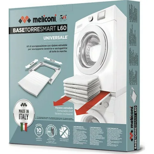 Meliconi Torre Base Smart L60 Συνδετικό Πλυντηρίου/Στεγνωτηρίου από Πλαστικό με Συρτάρι 60x55εκ. 070-0595