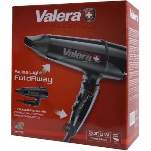 Valera Swiss Light FoldAway 5400T Ionic Επαγγελματικό Πιστολάκι Μαλλιών 2000W Black Valera Swiss Light FoldAway 5400T Ionic Επαγγελματικό Πιστολάκι Μαλλιών 2000W Black