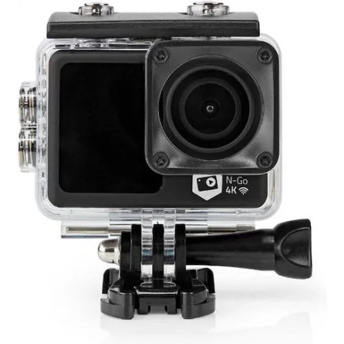 Nedis ACAM51BK Action Camera 4K Ultra HD Υποβρύχια (με Θήκη) με Οθόνη 2" και Wi-Fi Μαύρη