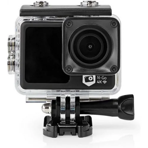 Nedis ACAM51BK Action Camera 4K Ultra HD Υποβρύχια (με Θήκη) με Οθόνη 2" και Wi-Fi Μαύρη