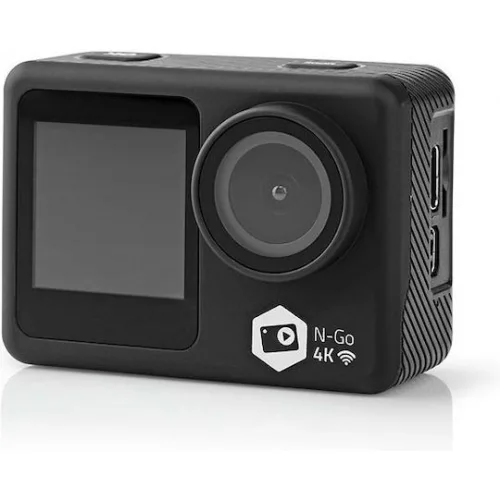 Nedis ACAM51BK Action Camera 4K Ultra HD Υποβρύχια (με Θήκη) με Οθόνη 2" και Wi-Fi Μαύρη