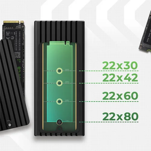 Icy Box Θήκη για Σκληρό Δίσκο M.2 SATA III NVME με σύνδεση Type-C