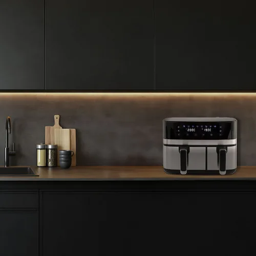 Life In Sync Air Fryer με Διπλό Αποσπώμενο Κάδο 8.6lt Ασημί