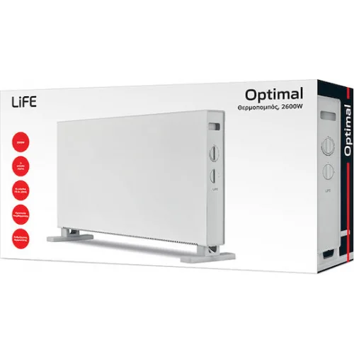 Life Optimal Θερμοπομπός Δαπέδου 2600W 75.2x43cm Λευκός