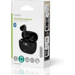 Nedis HPBT2450BK In-ear Bluetooth Handsfree Ακουστικά με Θήκη Φόρτισης Μαύρα