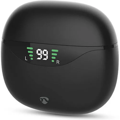 Nedis HPBT2450BK In-ear Bluetooth Handsfree Ακουστικά με Θήκη Φόρτισης Μαύρα
