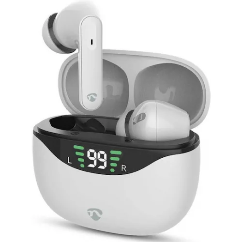 Nedis HPBT2450WT In-ear Bluetooth Handsfree Ακουστικά με Θήκη Φόρτισης Λευκά