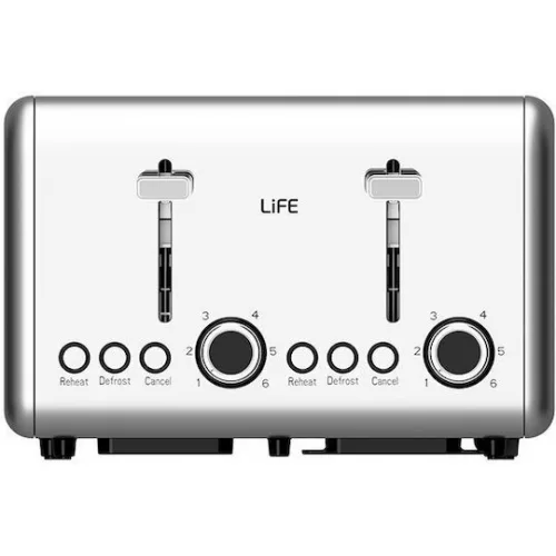 Life Brekky Φρυγανιέρα 4 Θέσεων 1500W Inox