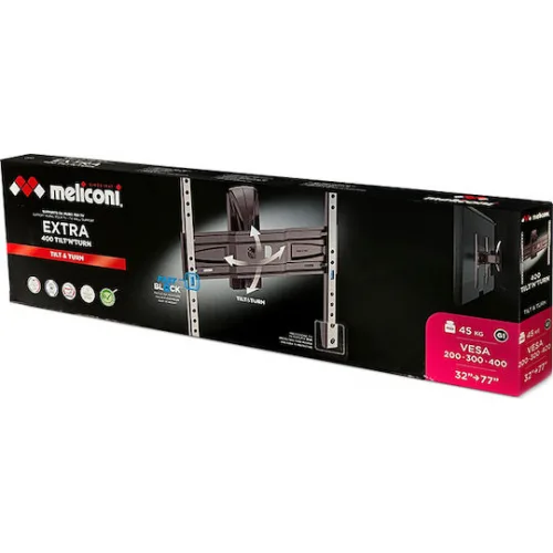 Meliconi Extra 400 Βάση Τηλεόρασης Τοίχου με Βραχίονα έως 45kg Meliconi Extra 400 Βάση Τηλεόρασης Τοίχου με Βραχίονα έως 45kg