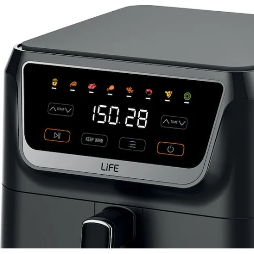 Life GR8 Air Fryer 8lt Μαύρο