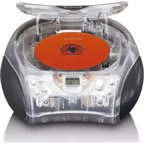 Lenco Φορητό Ηχοσύστημα με Ραδιόφωνο σε Διάφανο Χρώμα