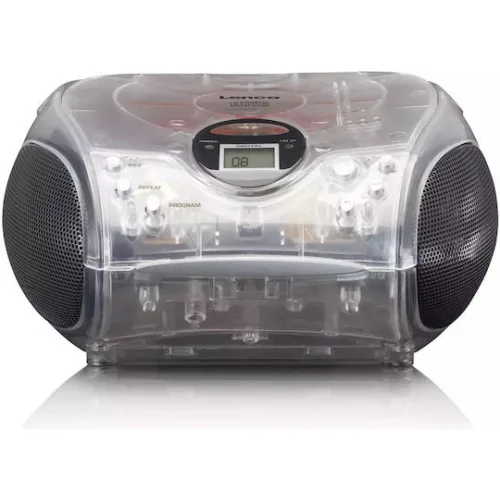 Lenco Φορητό Ηχοσύστημα με Ραδιόφωνο σε Διάφανο Χρώμα