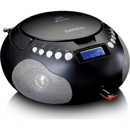 Lenco Φορητό Ηχοσύστημα SCD-331 με Bluetooth / CD / MP3 / USB / Ραδιόφωνο σε Μαύρο Χρώμα