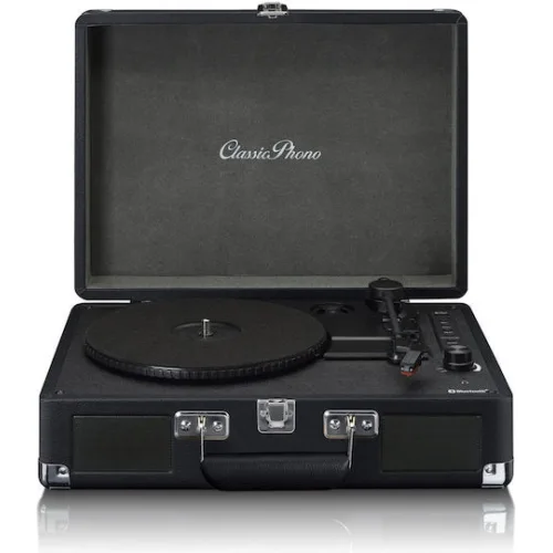 Lenco TT-115 TT-115BK Βαλιτσάκι Πικάπ Belt Drive με Προενίσχυση και Ενσωματωμένα Ηχεία Μαύρο