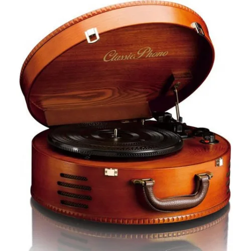 Lenco TT-34 TT-34 Βαλιτσάκι Πικάπ Belt Drive με Προενίσχυση και Ενσωματωμένα Ηχεία Καφέ