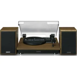Lenco LS-100WD Wood LS-100WD Πικάπ Belt Drive με Προενίσχυση και Ενσωματωμένα Ηχεία Καφέ