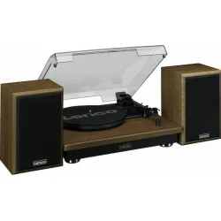 Lenco LS-100WD Wood LS-100WD Πικάπ Belt Drive με Προενίσχυση και Ενσωματωμένα Ηχεία Καφέ