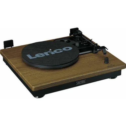 Lenco LS-100WD Wood LS-100WD Πικάπ Belt Drive με Προενίσχυση και Ενσωματωμένα Ηχεία Καφέ