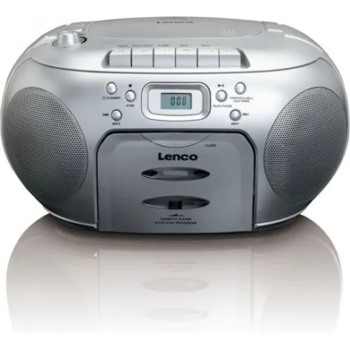 Lenco Φορητό Ηχοσύστημα SCD-420 με CD / Κασετόφωνο / Ραδιόφωνο σε Ασημί Χρώμα