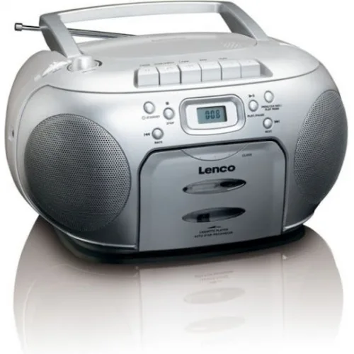 Lenco Φορητό Ηχοσύστημα SCD-420 με CD / Κασετόφωνο / Ραδιόφωνο σε Ασημί Χρώμα