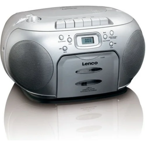 Lenco Φορητό Ηχοσύστημα SCD-420 με CD / Κασετόφωνο / Ραδιόφωνο σε Ασημί Χρώμα