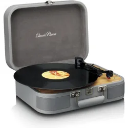 Lenco TT-116 TT-116GR Βαλιτσάκι Πικάπ Belt Drive με Προενίσχυση και Ενσωματωμένα Ηχεία Γκρι