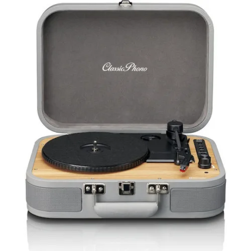 Lenco TT-116 TT-116GR Βαλιτσάκι Πικάπ Belt Drive με Προενίσχυση και Ενσωματωμένα Ηχεία Γκρι