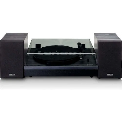 Lenco LS-301 LS-301BK Πικάπ Belt Drive με Προενίσχυση και Ενσωματωμένα Ηχεία Μαύρο