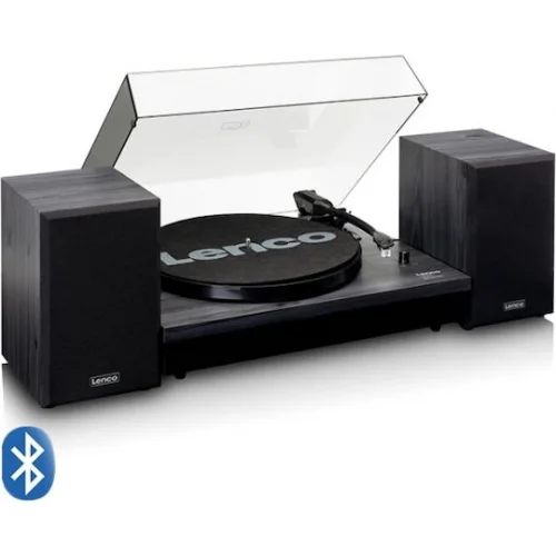 Lenco LS-301 LS-301BK Πικάπ Belt Drive με Προενίσχυση και Ενσωματωμένα Ηχεία Μαύρο