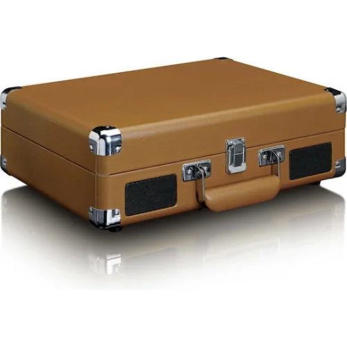 Lenco TT-10 TT10 Βαλιτσάκι Πικάπ Belt Drive με Προενίσχυση και Ενσωματωμένα Ηχεία Καφέ