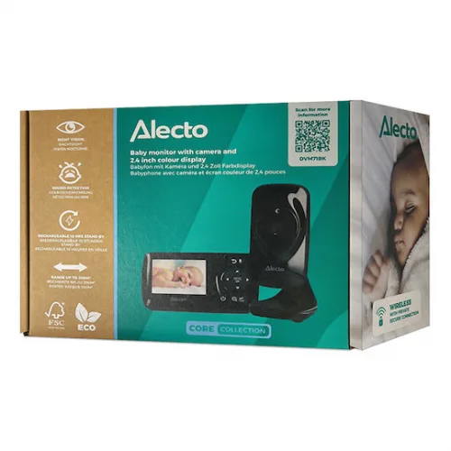 Alecto Ασύρματη Ενδοεπικοινωνία Μωρού με Κάμερα & Οθόνη 2.4" & Αμφίδρομη Επικοινωνία