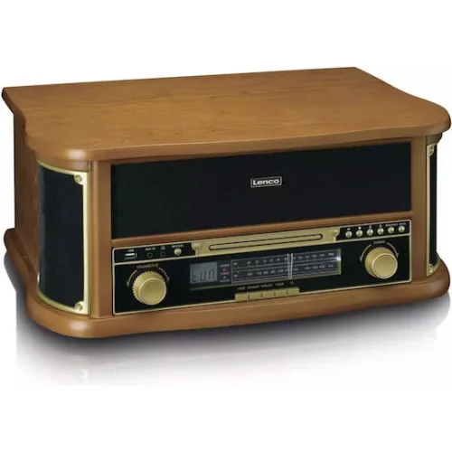 Lenco TCD-2551 Πικάπ Belt Drive με Προενίσχυση και Ενσωματωμένα Ηχεία Καφέ