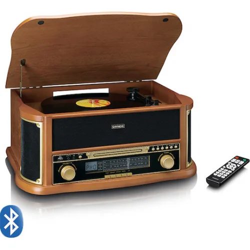 Lenco TCD-2551 Πικάπ Belt Drive με Προενίσχυση και Ενσωματωμένα Ηχεία Καφέ