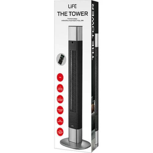 Life The Tower Ανεμιστήρας Πύργος 50W με Τηλεχειριστήριο