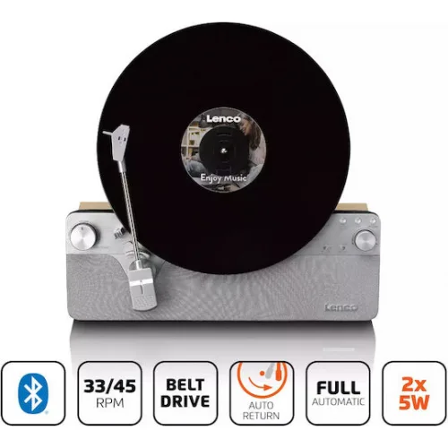 Lenco LSA-071SI Πικάπ Belt Drive με Προενίσχυση και Ενσωματωμένα Ηχεία Ασημί