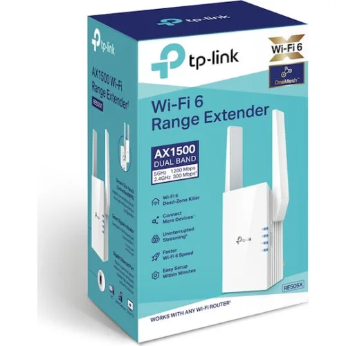 TP-LINK RE505X v1 Mesh WiFi Extender Dual Band (2.4 & 5GHz) 1500Mbps