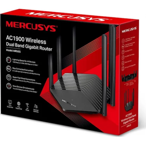 Mercusys MR50G Ασύρματο Router Wi‑Fi 5 με 2 Θύρες Gigabit Ethernet Mercusys MR50G Ασύρματο Router Wi‑Fi 5 με 2 Θύρες Gigabit Ethernet