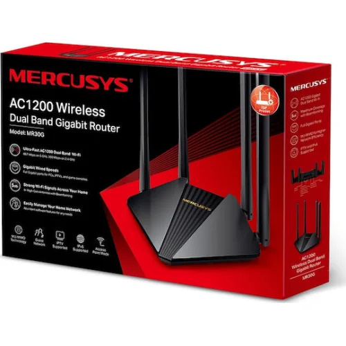 Mercusys MR30G v1 Ασύρματο Router Wi‑Fi 5 με 2 Θύρες Gigabit Ethernet