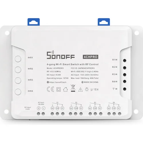 Sonoff 4CH PRO R3 Smart Ενδιάμεσος Διακόπτης με Wi-Fi και RF