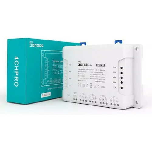 Sonoff 4CH PRO R3 Smart Ενδιάμεσος Διακόπτης με Wi-Fi και RF
