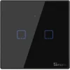 Sonoff Χωνευτός Διακόπτης Τοίχου Αφής Wi-Fi Φωτισμού Διπλός με Πλαίσιο Μαύρος