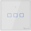 Sonoff TX T2 Εξωτερικός Διακόπτης Τοίχου Αφής Wi-Fi Φωτισμού Τριπλός με Πλαίσιο Λευκός