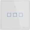 Sonoff TX T2 Εξωτερικός Διακόπτης Τοίχου Αφής Wi-Fi Φωτισμού Τριπλός με Πλαίσιο Λευκός