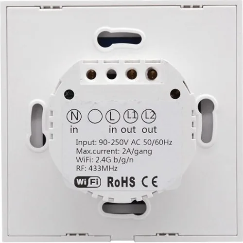 Sonoff TX T2 Εξωτερικός Διακόπτης Τοίχου Αφής Wi-Fi Φωτισμού Τριπλός με Πλαίσιο Λευκός