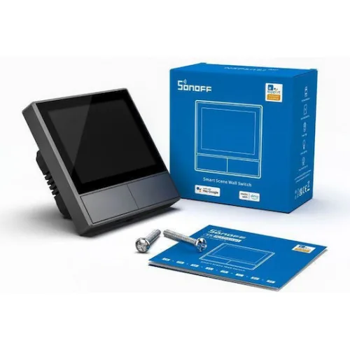 Sonoff NSPanel Εξωτερικός Διακόπτης Τοίχου Wi-Fi Φωτισμού Μονός με Πλαίσιο Μαύρος