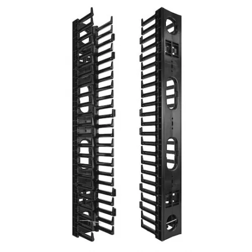 Powertech Οδηγοί Καλωδίων για Rack NETW-0006 με 23 Sockets Μαύρο 2τμχ