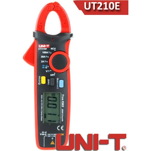 Uni-T Αμπεροτσιμπίδα Ψηφιακή 100A AC UT210E True RMS με Ακροδέκτες
